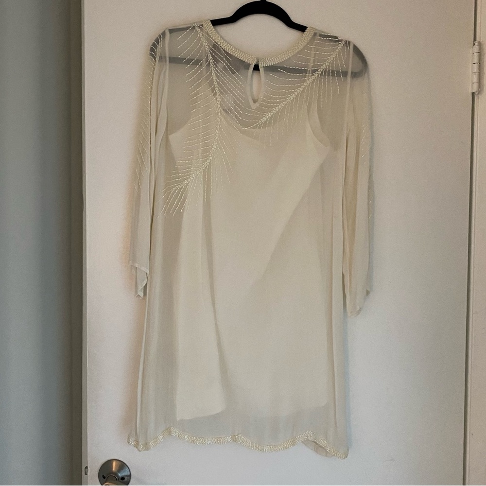 RORY BECA Haldi White - Ivory Beaded Dress - Size Small - NEW WITH TAGS NWT - Picture 5 of 8